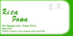 rita popa business card